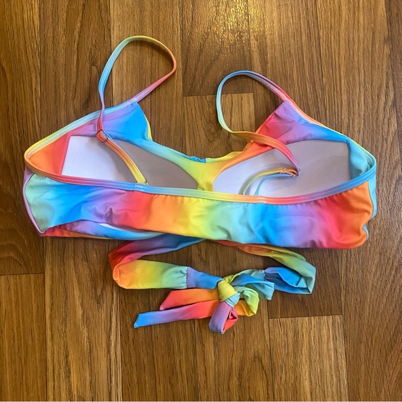 NWOT Rainbow cross-front bikini top, Size L & Size XL - Picture 2 of 7